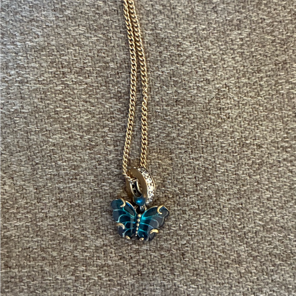 Elegant Blue Butterfly Pendant Necklace